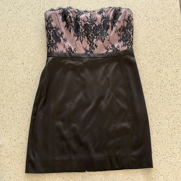 White House Black Market formal strapless dress. Size 10. Black and pink. - Picture 1 of 7